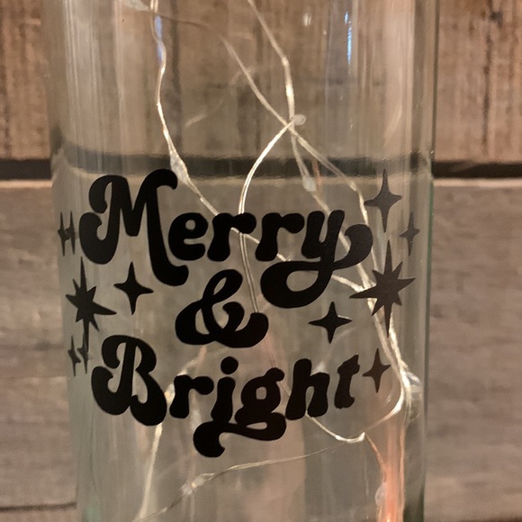 ‘Merry & Bright’ Wine Bottle Lantern - Picture 2 of 9